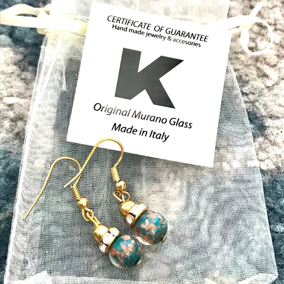 Italian Handmade Glass Earrings - Picture 2 of 4